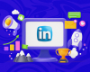 Logo de LinkedIn : Un carré bleu avec le mot "LinkedIn" en blanc. Ce logo représente la plateforme de médias sociaux la plus populaire pour les entreprises.